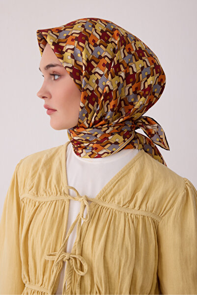 Belli Eșarfă din mătase twill 100% cu model geometric BE02-02