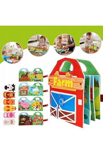 NO BRAND CARTE EDUCATIVĂ DIN FELT 3D – FERMA: JOC CREATIV PENTRU COPII MICI