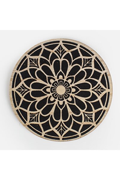 OEM Suport Pahar din Lemn Rotund cu Model Mandala Ø11cm - Suporturi Pahare In...