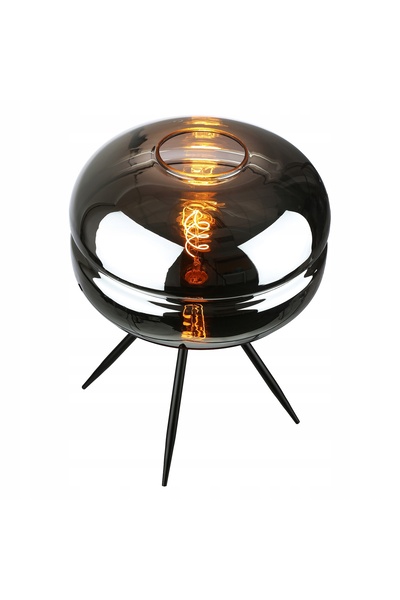 Interlook Lampă de masă modernă de designer din sticlă, lampă de noptieră E27...