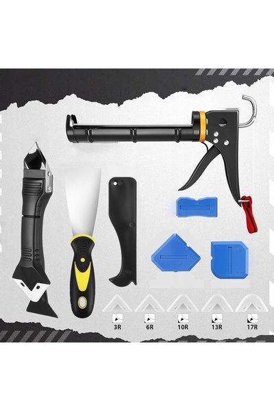 NO BRAND SET DE PISTOL DE SILICON PENTRU OGLINZI, FERESTRE ȘI ACOPERIȘURI, CU...