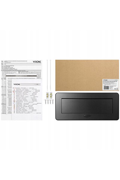 Virone Priză încastrată retractabilă pentru blat USB USB-C 2x230V Negru 1,5m
