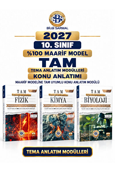 Bilgi Sarmal Yayınları 2027 10.SINIF TAM Fizik-Kimya-Biyoloji %100 Maarif Mod...