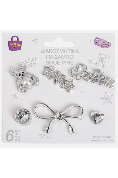 OEM Accesorii decorative pentru saboti, ursulet si inima cu strasuri argintii...