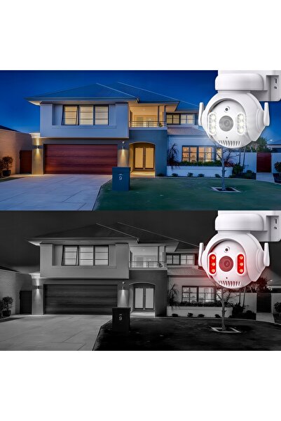 GOMEDIA Cameră PTZ de exterior IP Tuya WiFi 1080p cu LED-uri IR și detecție m...