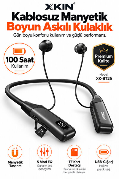 Ayers Erkek Boyun Kulaklığı, Kablosuz Manyetik Boyun Askılı Bluetooth Kulaklı...