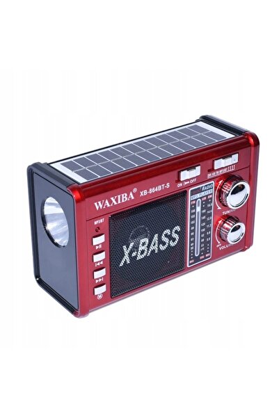 NO BRAND Radio FM PORTABIL SOLAR Difuzor Lanternă Bluetooth ROȘU