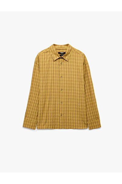Koton Comfortable Fit Classic Collar Plaid Long Sleeve Shirt