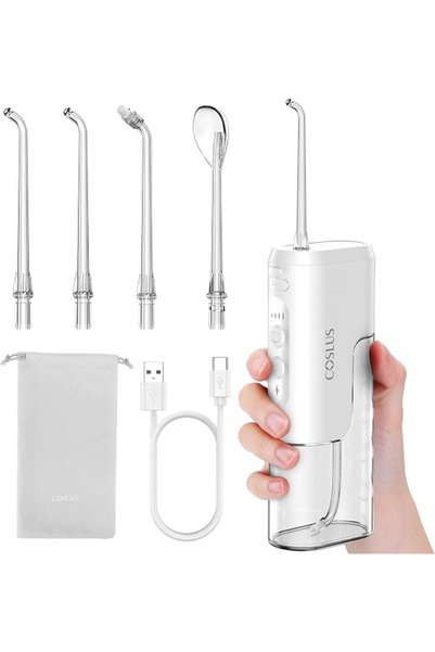 COSLUS T40 خيط مائي صغير محمول للسفر لتقويم وحساسية الأسنانأبيض