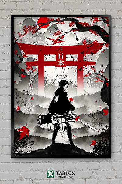 TABLOX Levi Attack On Titan Anime lik vojnik manga ukrasna MDF slika u ramu