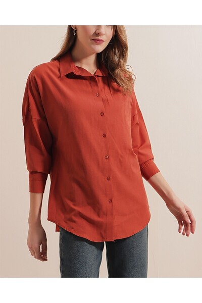 Modamorfo 3900 Oversize Long Basic Shirt - Tile
