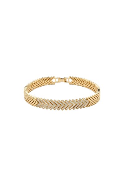 Charmist Iconic Collection Chevron Çelik Üzeri Altın Kaplama Bileklik