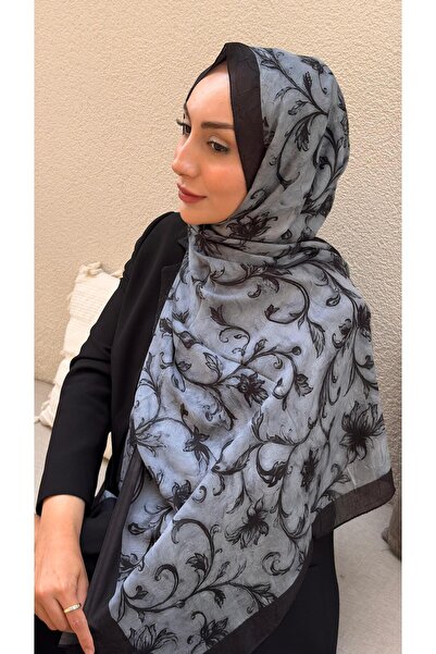 Firuze scarf شال من الخيزران بنمط اللون الرمادي