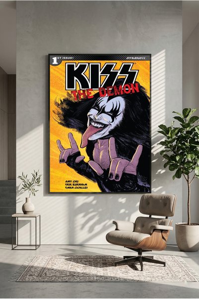 postercraft Αφίσα Ξύλινης Πίνακας Τέχνης Kiss The Demon Retro (Χωρίς πλαίσιο)