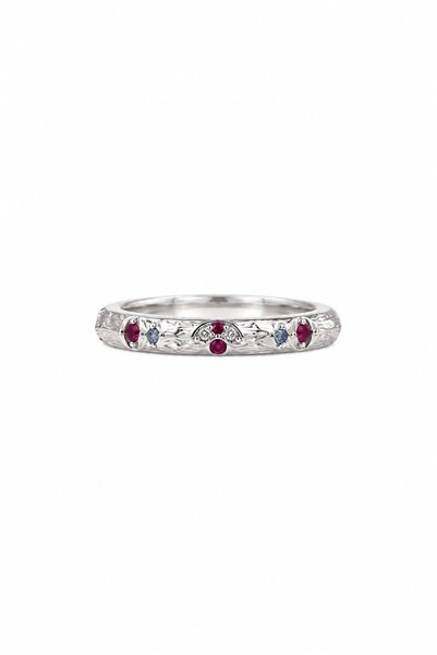 Charmist Steel Color Stone Detailed Adjustable Ring Silver