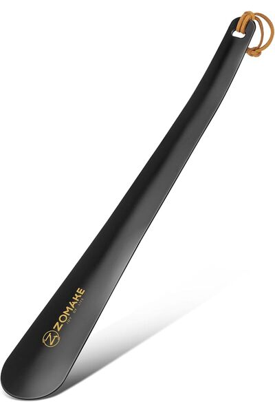 ZOMAKE Metal Shoe Horn, Stainless Steel Travel Shoehorn, Small Short Handle S...