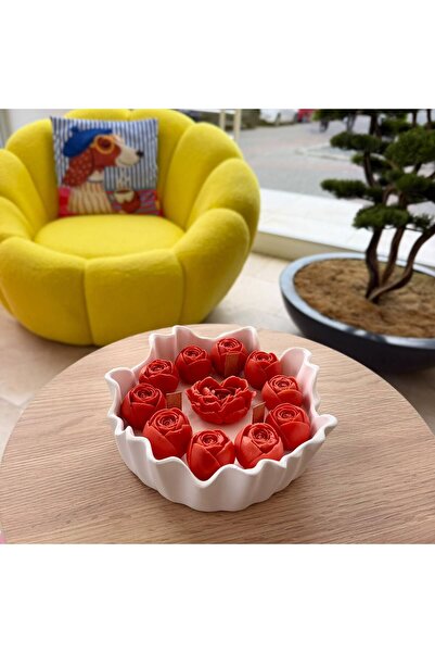 Kırmızı Gül Buketi Dekoratif Mum