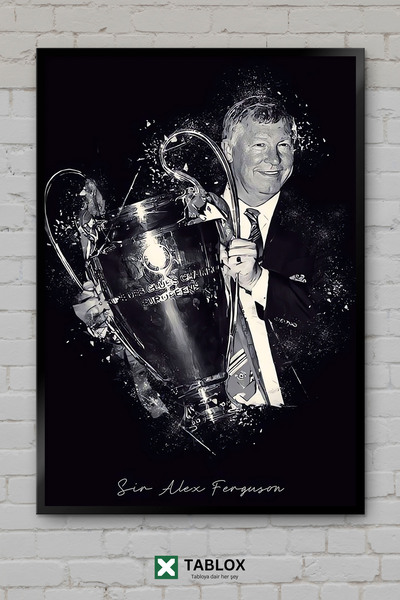 TABLOX Sir Alex Ferguson, director tehnic de fotbal, manager, poster cu aspec...