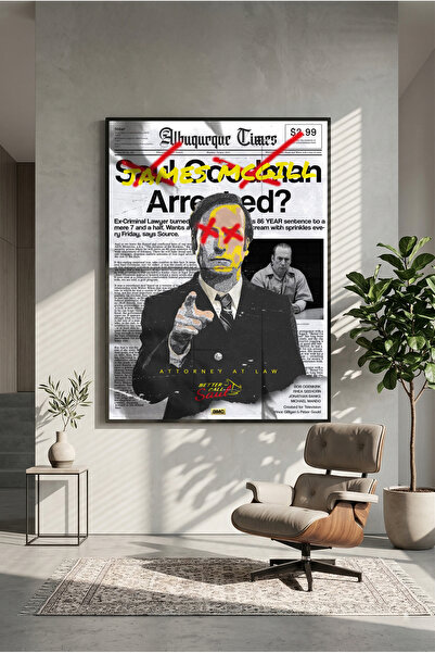 postercraft Αφίσα ξύλινης εκτύπωσης με σχέδιο εφημερίδας Better Call Saul (χω...