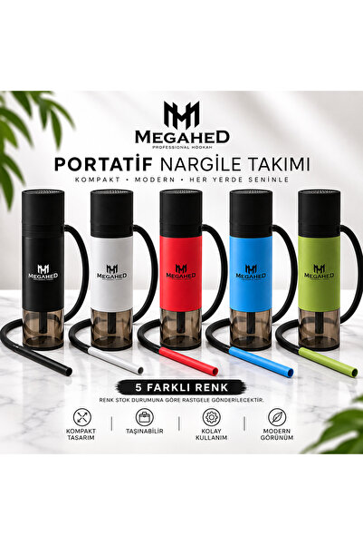 MEGAHED Portatif Nargile Takımı 25 cm Taşınabilir Mini Nargile Seti
