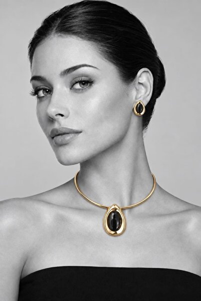 Mf Earrings and Necklace Set
