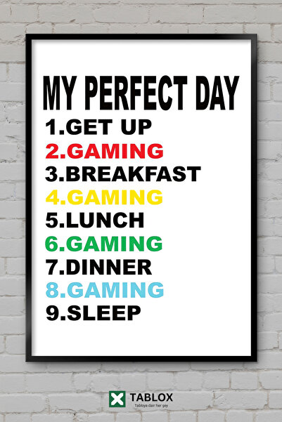 TABLOX My Perfect Tag Gaming Player Tag Gamer Αφίσα με κορνίζα Διακοσμητικός ...