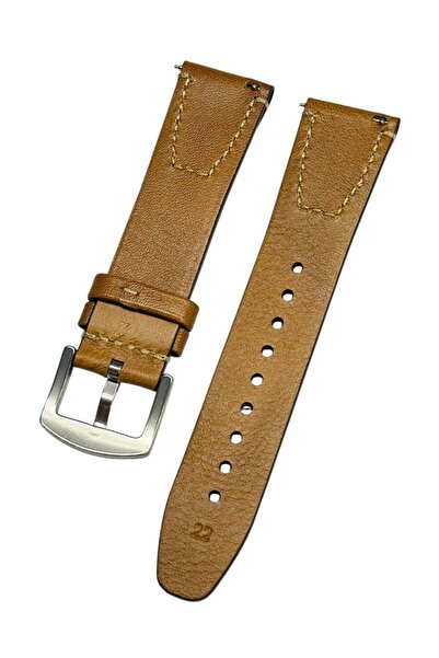 Azzuro Vintage Akıllı Pimli Taba Deri Saat Kordonu-18MM
