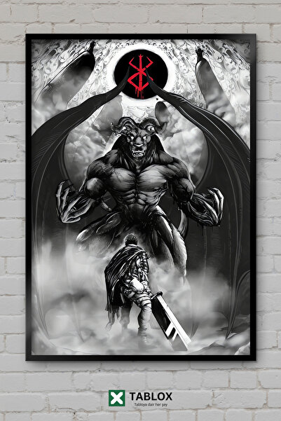 TABLOX Berserk Anime Manga Guts Art Σκοτεινό Ιαπωνικό Διακοσμητικό Πίνακα Ζωγ...