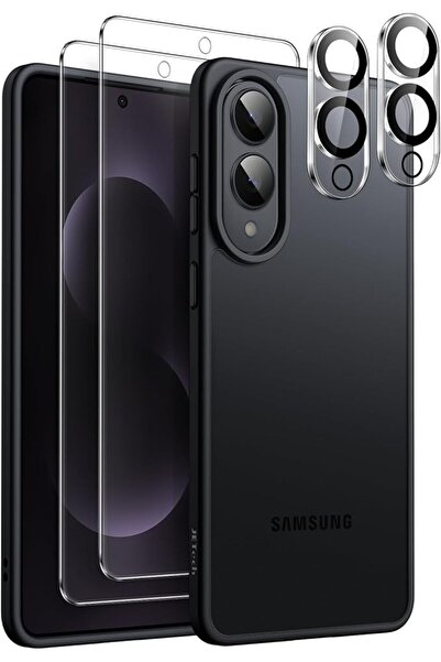 JETech 5 in 1 Matte Case for Samsung Galaxy S25 Edge, Black