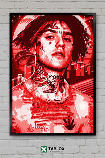 TABLOX Lil Peep Red Retro Κόκκινο Ράπερ Ράπερ Χιπ Χοπ Διακοσμητικός πίνακας ζ...
