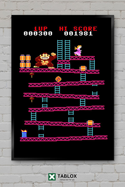 TABLOX Декоративна MDF картина с ретро визия на героя на играта Donkey Kong о...