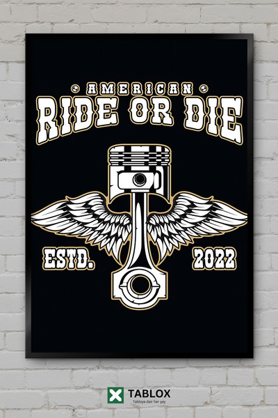 TABLOX Αφίσα Motorbike Club Motorcycle Club με ρετρό σκελετό, διακοσμητικός π...