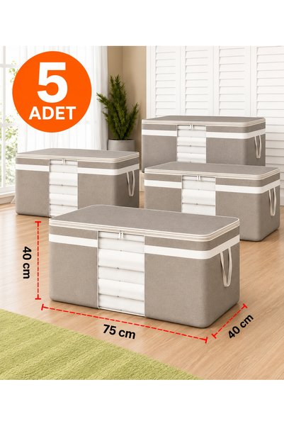 5 Adet Tela Gri Pencereli Mega Boy Yastık Yorgan Hurcu 75×40×40 cm