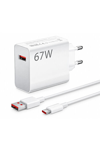 GranTech 67W Hızlı Şarj Adaptörü Type-C Kablo Seti USB Şarj Aleti Qualcomm Qu...