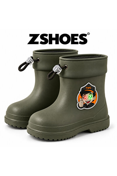 ZSHOES Unisex İçi Kürklü Ortopedik Su geçirmez Işıklı Logo Kaymaz Çocuk Bot