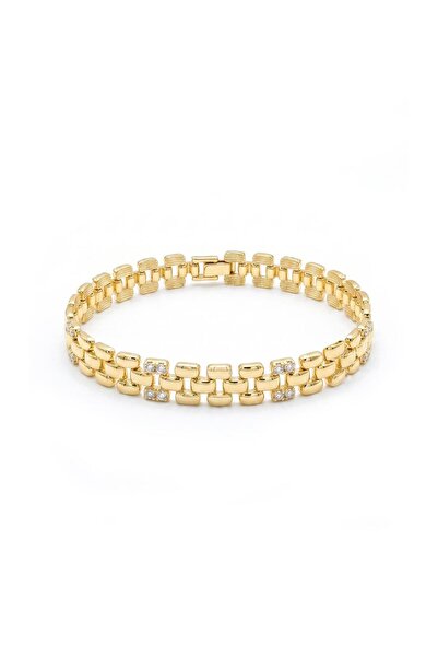 Charmist Timeless Collection Çift Zirkon Taşlı Çelik Üzeri Altın Kaplama Link...