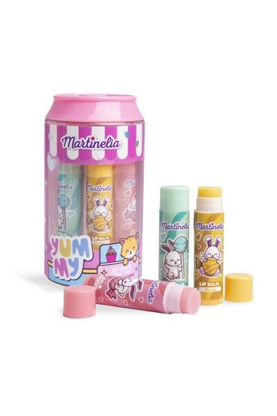 Martinelia Set de 3 balsamuri de buze hidratante pentru copii, cu aromă de fr...