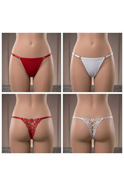 Carenzo Dantelli Beden Ölçüsü Ayarlanabilir String Tanga 2'li Paket