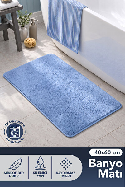 obido Mikrofiber Banyo Paspası 40x60 cm Gri – Su Emici, Kaydırmaz Tabanlı, Ma...