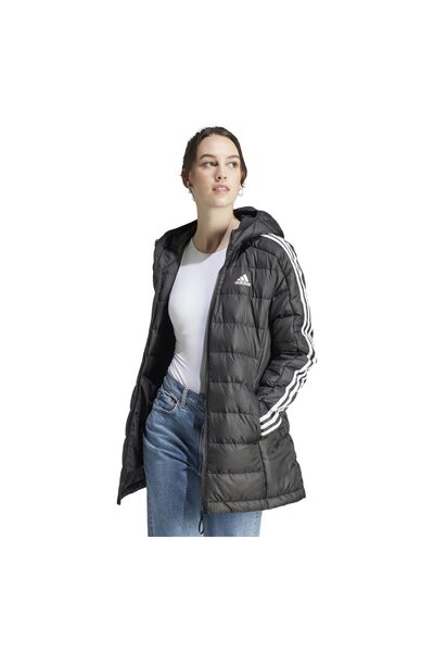 adidas Γυναικεία Απαραίτητα: Παρκά με κουκούλα, ελαφρύ πουπουλένιο, με 3 ρίγε...