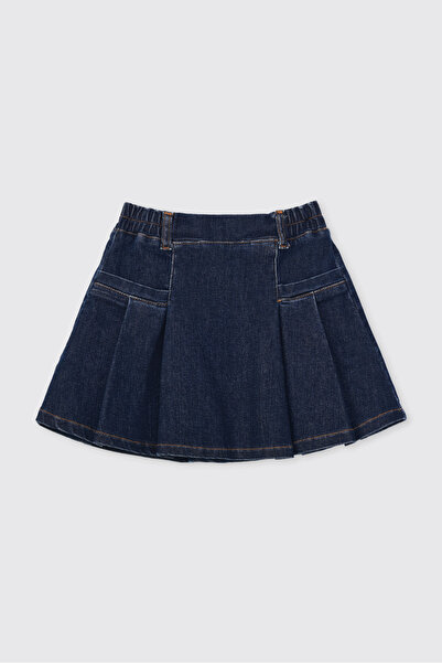 Panço Girl's Navy Blue Denim Skirt