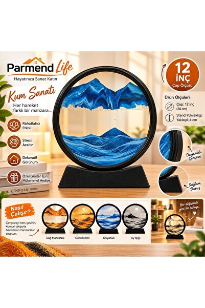 Parmend Life 12 İnç (30 cm) Kum Sanatı Dekoratif Masaüstü Kum Tablosu – Harek...