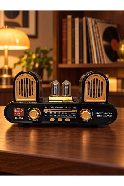 NB Concept RX-998 Retro Nostaljik Bluetooth Radyo, Şarjlı Çift Hoparlörlü Usb...