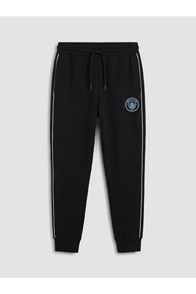 LC Waikiki XSIDE ACTIVE Siyah Slim Fit Manchester City Baskılı Erkek Jogger E...
