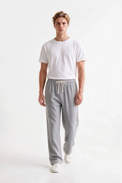 VESTRO Muslin Look Baggy Sweatpants with Wide Legs and Comfortable Fit