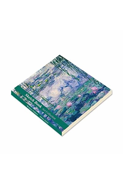 meridox Claude Monet Nilüferler Tasarımlı 20x20 cm Karakalem Eskiz Defteri (60 Yaprak)