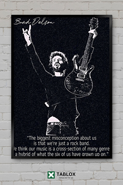 TABLOX Brad Delson, gitarista grupe Linkin Park, portret roka, uokvirena deko...