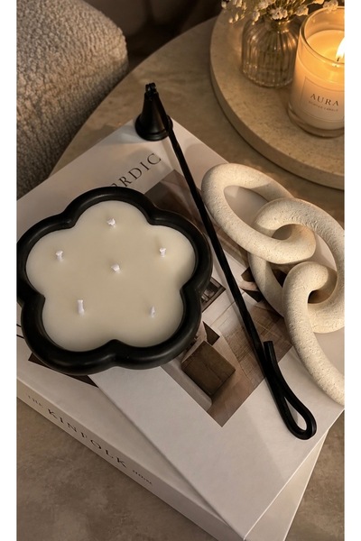 Moods Candle Studio 2’li Siyah Çiçek Mum ve Çiçek Tütsülük Set