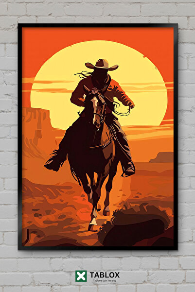TABLOX Red Dead Redemption Game Western Cowboy Αφίσα με Εμφάνιση Κορνίζας Δια...