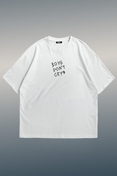 Grove Fashion Boys Dont Cry Printed Unisex Oversize T-Shirt